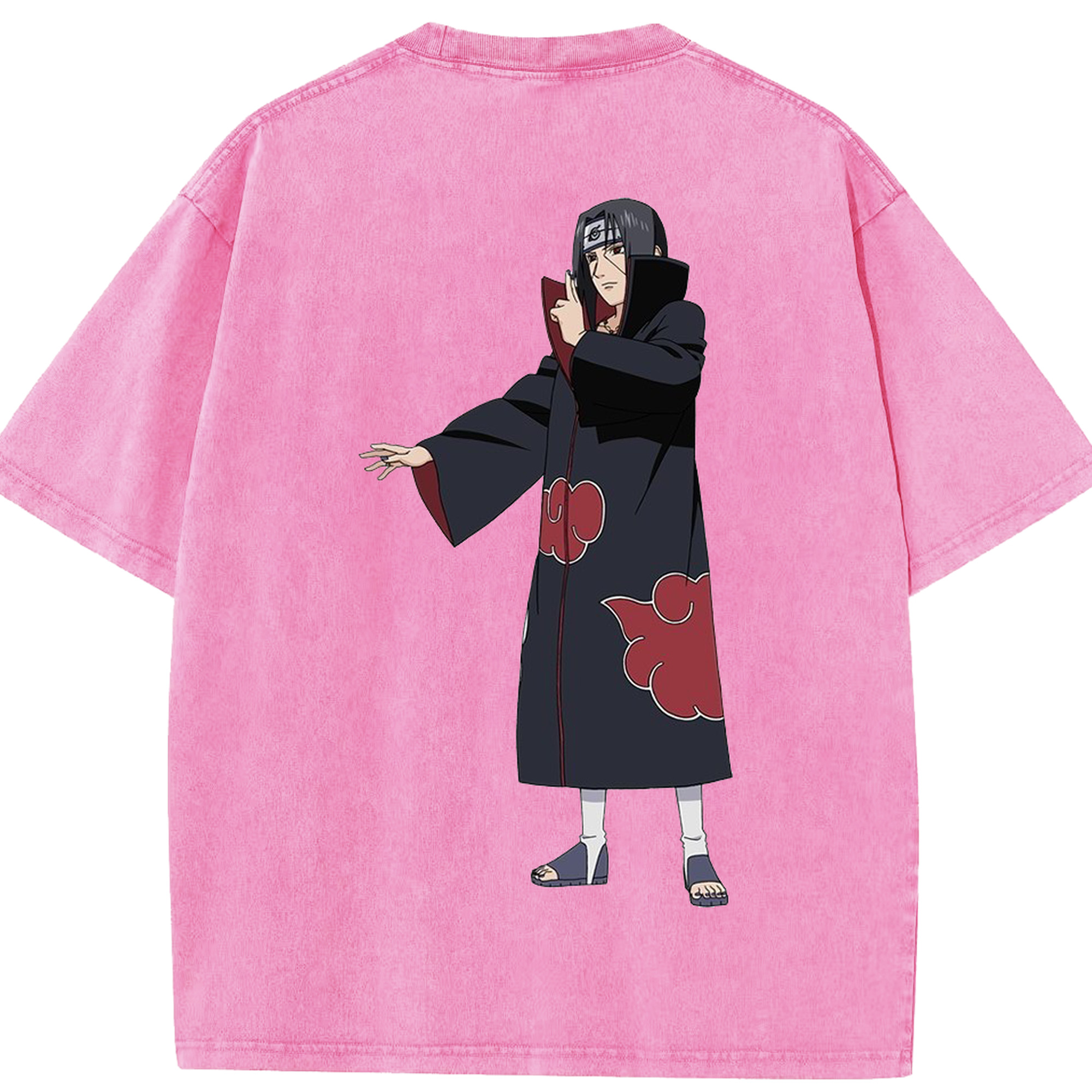 （画像用） NARUTO -ナルト- うちは イタチ Uchiha Itachi 綿100% ヴィンテージ風 半袖Tシャツ（背面プリント）